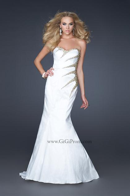 Flirt White And Gold Prom Dress Images